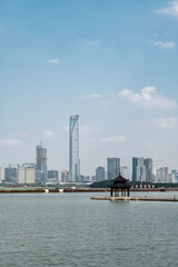 Naklejka premium Aerial photography Suzhou Urban Architecture Skyrim