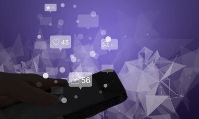 Mobile communication concept. person using a phone