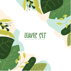 illustration of leaves set for teacher, student , college, banner, flyer, power point, and another comercial use