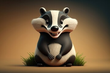 Cute Cartoon Badger Character Generative