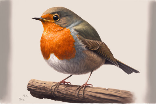 The European Robin, Erithacus Rubcular, known simply as the Robin or Robin redbreat in the British isles. Generative AI
