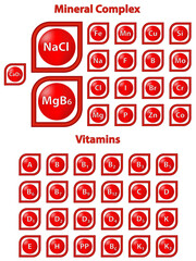 Set icon vitamin and mineral complex, medicine and health, infographic, vector illustration.