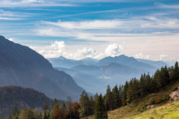 Fototapeta na wymiar Blick auf die Kitzbüheler Alpen vom Wilden Kaiser, Tirol, Österreich