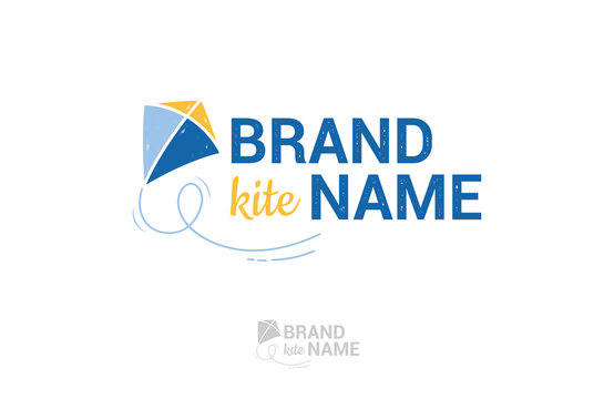 Modern flying kite logo design illustration perfect for kids logo, clothing brand, pediatrics vector design, and etc.