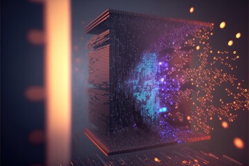 Digital illustration about Computer and Technology. Generative AI.