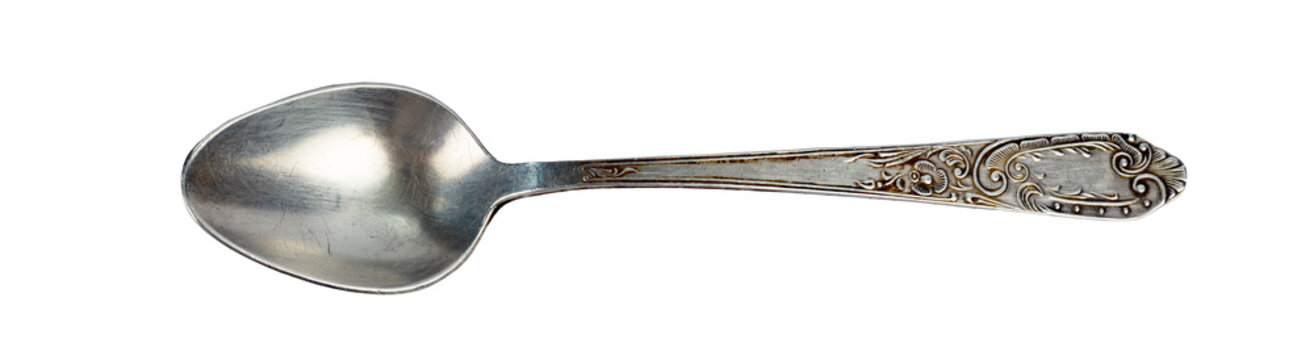 Vintage, old silver spoon