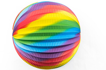 Abstract rainbow background, colorful circle, ball, paper lantern for carnival, parties. © Maria