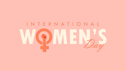 international womens day text design using woman symbol shape