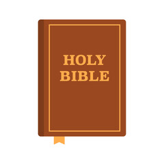 Bible icon. Holy bible isolated on white background. Scripture. Flat style. Christian faith. Vector