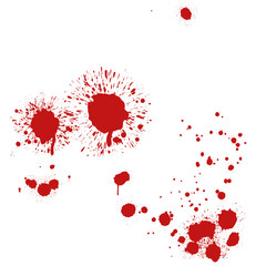 Blood splatter, horror backgrounds. Watercolor brush isolated on PNG background for art design. Royalty high-quality transparent stock of abstract drops brush for painting, ink splatter, bloodstain