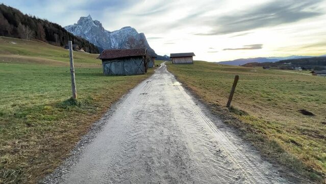 Beautiful panorama of snowless mountain in winter