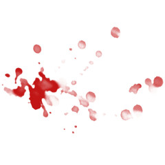 Blood splatter, horror backgrounds. Watercolor brush isolated on PNG background for art design. Royalty high-quality transparent stock of abstract drops brush for painting, ink splatter, bloodstain