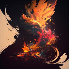 Abstract art of flame and fire- background, illustration