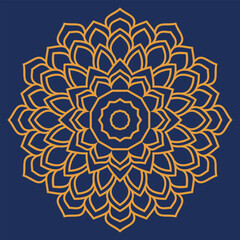 Golden Mandala Design in Gold color.