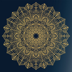 Golden Mandala Design in Gold color.