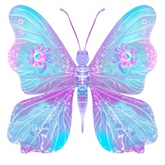 Blue Butterfly. digital design art. Abstract painting. Colorful butterfly created