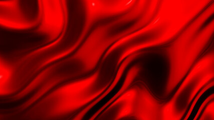 Red metal texture, interesting  waves pattern silk textile wavy design, 3D render illustration.