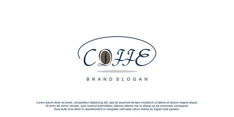 Coffe logo with creative design concept icon vector template