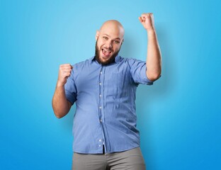 Fototapeta premium Confident adult man standing and smiling