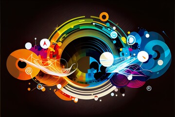abstract music background vector technology illustration circle wallpaper