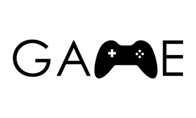 Game calligraphy with Joystick vector illustration