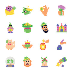 Set of St Patrick Festival Flat Stickers 
