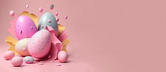 easter egg day , cute egg, spring eggs, colourful eggs decorated for easter, Generative AI