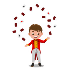 Cute kid on circus show, Background in separate layers for easy editing