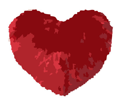 red heart in various tones, vector