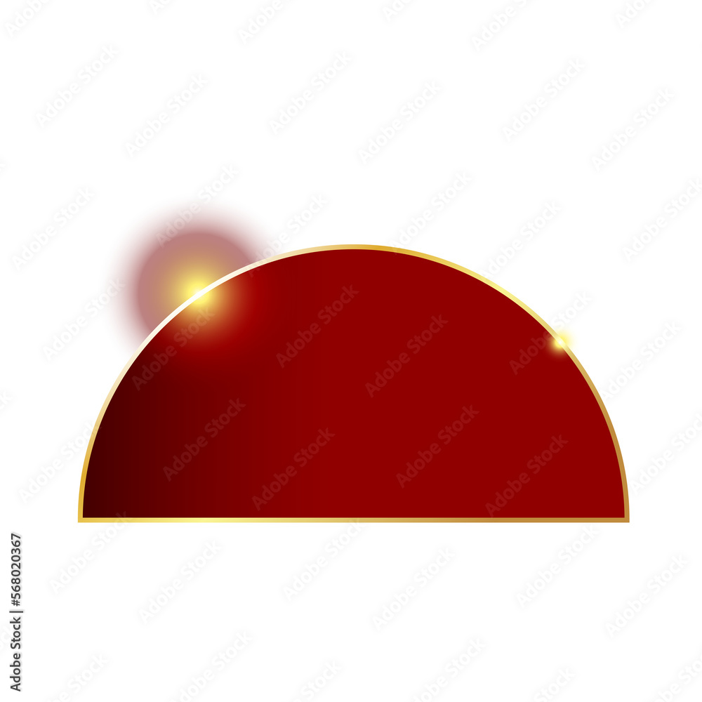 Poster half round shape with light flare for design element