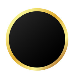 black round shape with golden outline