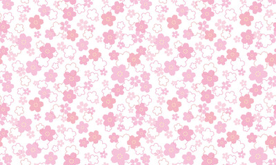 かわいい桜の花のシームレスパターン