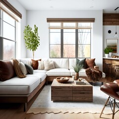 Obraz premium Modern minimalist interior.ai