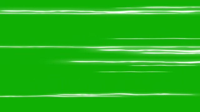 Glowing speed lines motion graphics with green screen background
