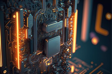 Digital illustration about Computer and Technology. Generative AI.