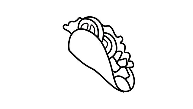 shwarma, paratha roll food sketch background and 2d animation