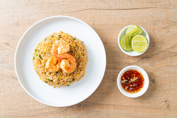 fried shrimps fried rice on plate