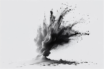 white smoke explosion on a white background, generative ai
