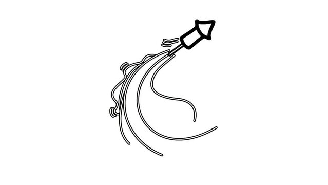 Fireworks celebration decors sketch background and 2d animation