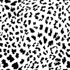 Fototapeta na wymiar seamless leopard pattern design. Jaguar, cheetah, panther fur. Black and white seamless camouflage background. Abstract animal skin