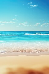 Fototapeta na wymiar sea beach on a sunny day with crystal clear water small waves and a blue sky generative ai summer background