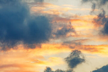Sunset on the island of Luzon in the Philippines