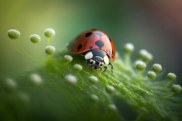 Fototapeta premium Ladybug. Generative AI