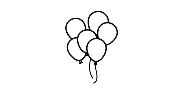 colorful ballons sketch background and 2d animation