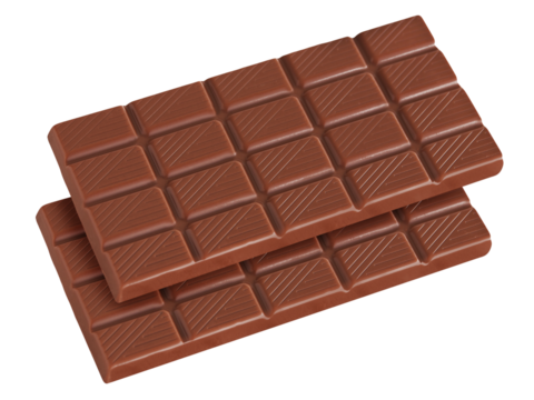 2 Tafeln Schokolade und Hintergrund transparent PNG cut out