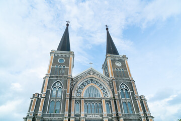 Fototapeta na wymiar Cathedral of the Immaculate Conception at Chanthaburi in Thailand