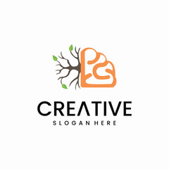 abstract inspiration logo concept with light bulb eco-friendly home logo vector concept design