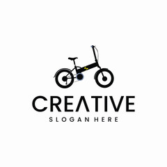 abstract electric bike inspiration logo concept with eco friendly logo concept vector design