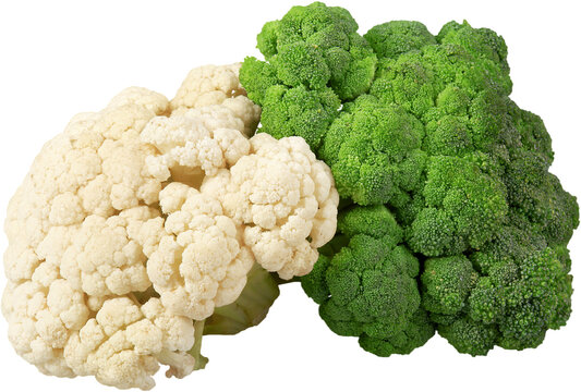Cauliflower and Broccoli - isolated image