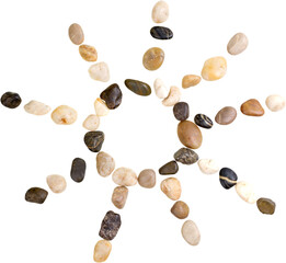 Pebbles Forming A Sun - Isolated